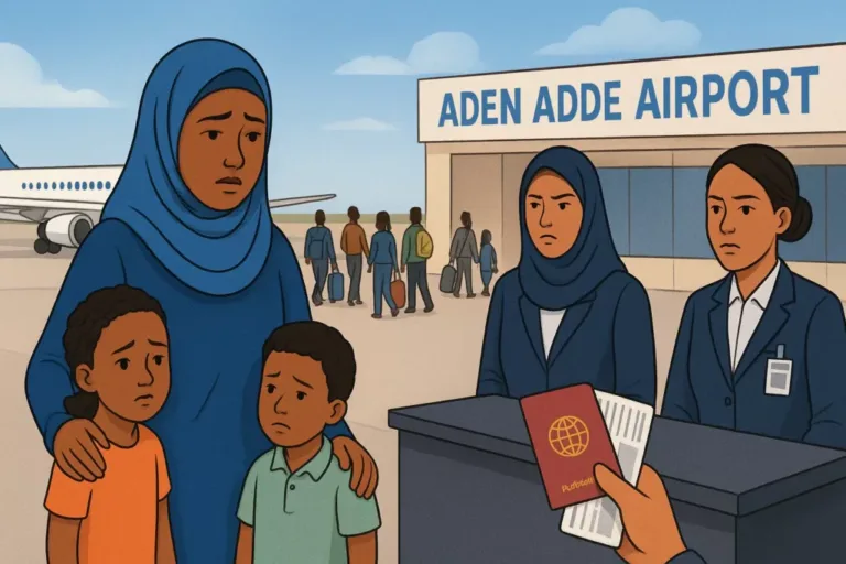 Hooyo Soomaaliyeed oo Deganaansho Ku Haysata Masar oo Lagu Celiyay Garoonka Muqdisho